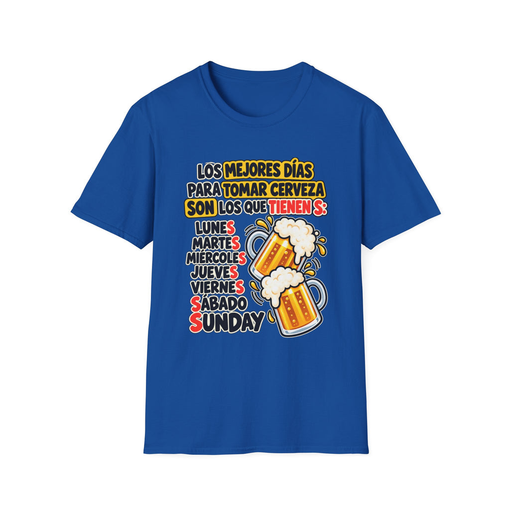 Beer Days Graphic T-Shirt — Spanish Funny "Los mejores días para tomar cerveza..." Tee