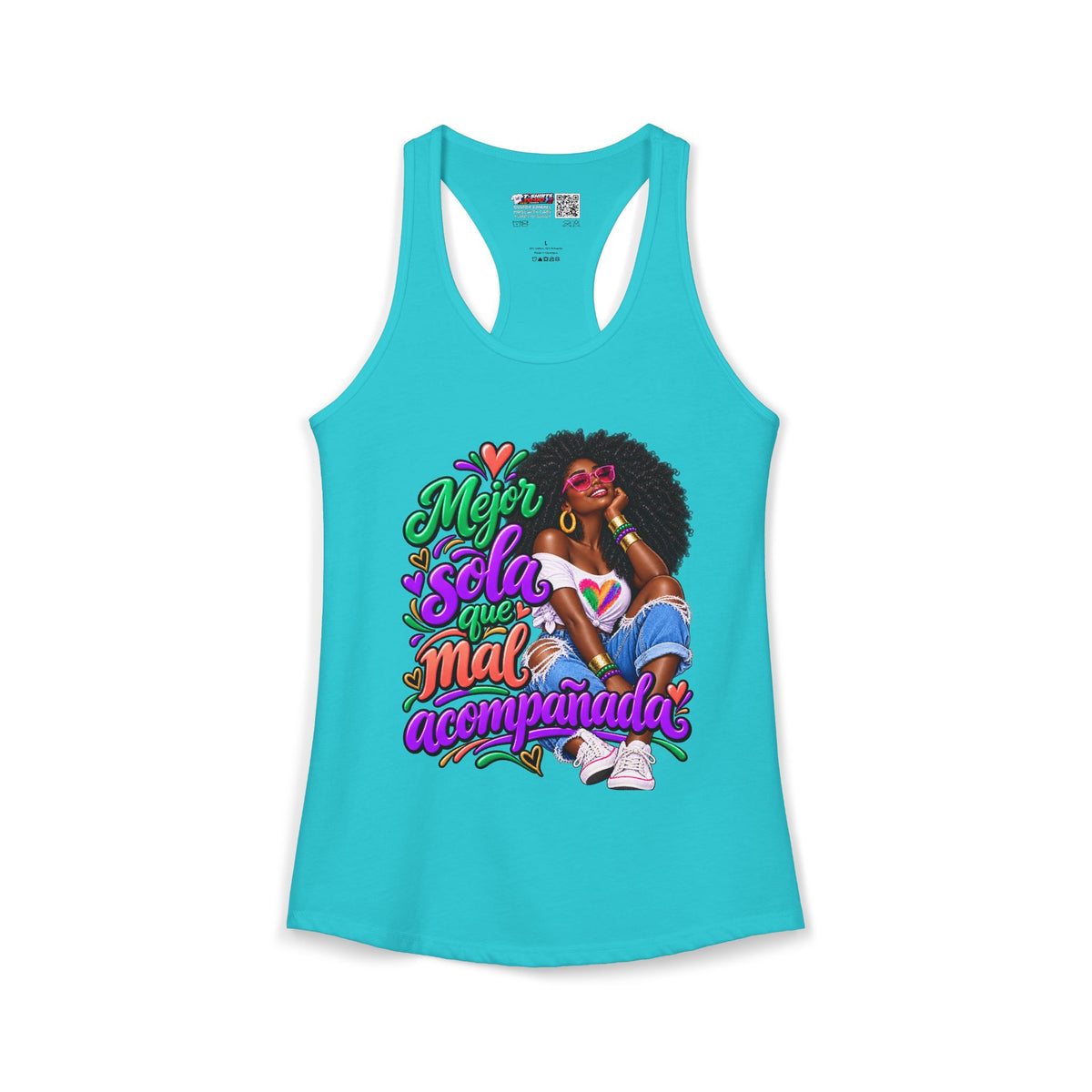 Mejor Sola Que Mal Acompañada-Afro Women's Ideal Racerback Tank TopSport