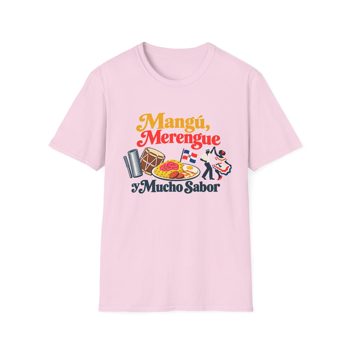 Camiseta gráfica colorida UNISEX GILDAN_6400 de Mangu y Merengue