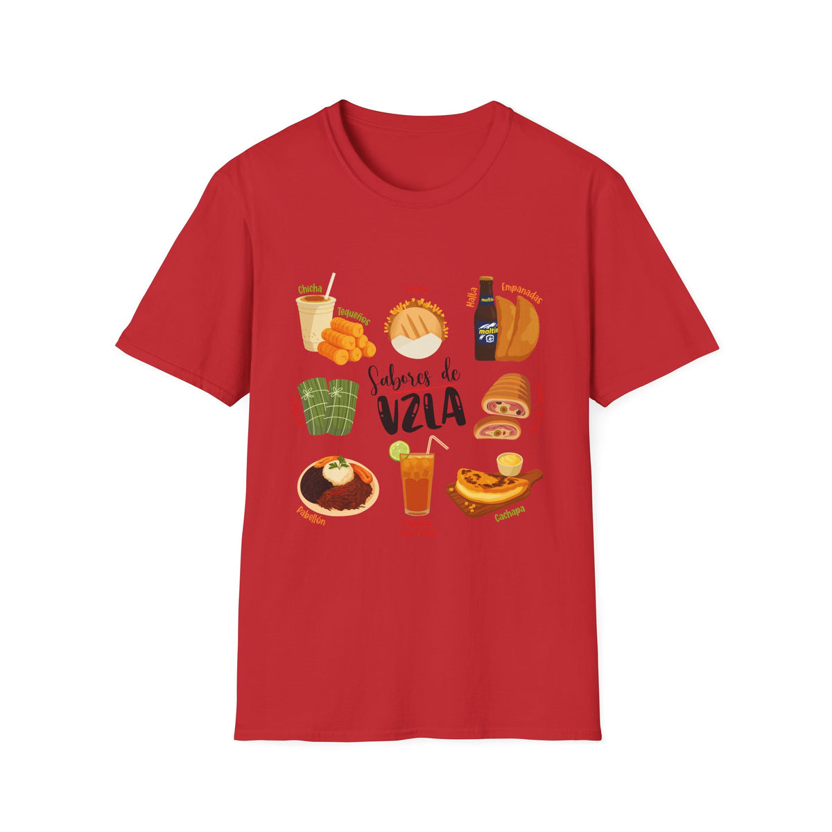 Venezuelan Foods T-Shirt - 'Sabores de Vzla' Illustrated Food Tee