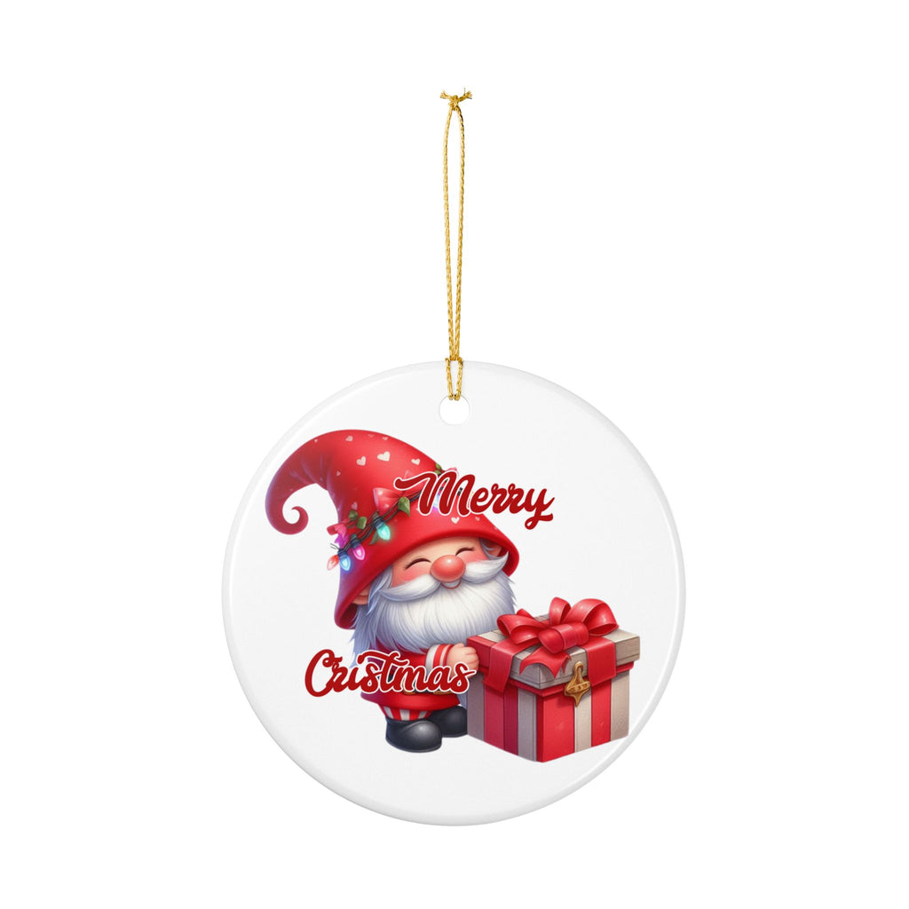 Merry Christmas Santa Ceramic Ornament