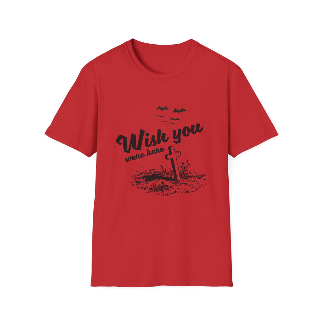 T‑Shirt — "Wish You Were Here" Graveyard Halloween Tee