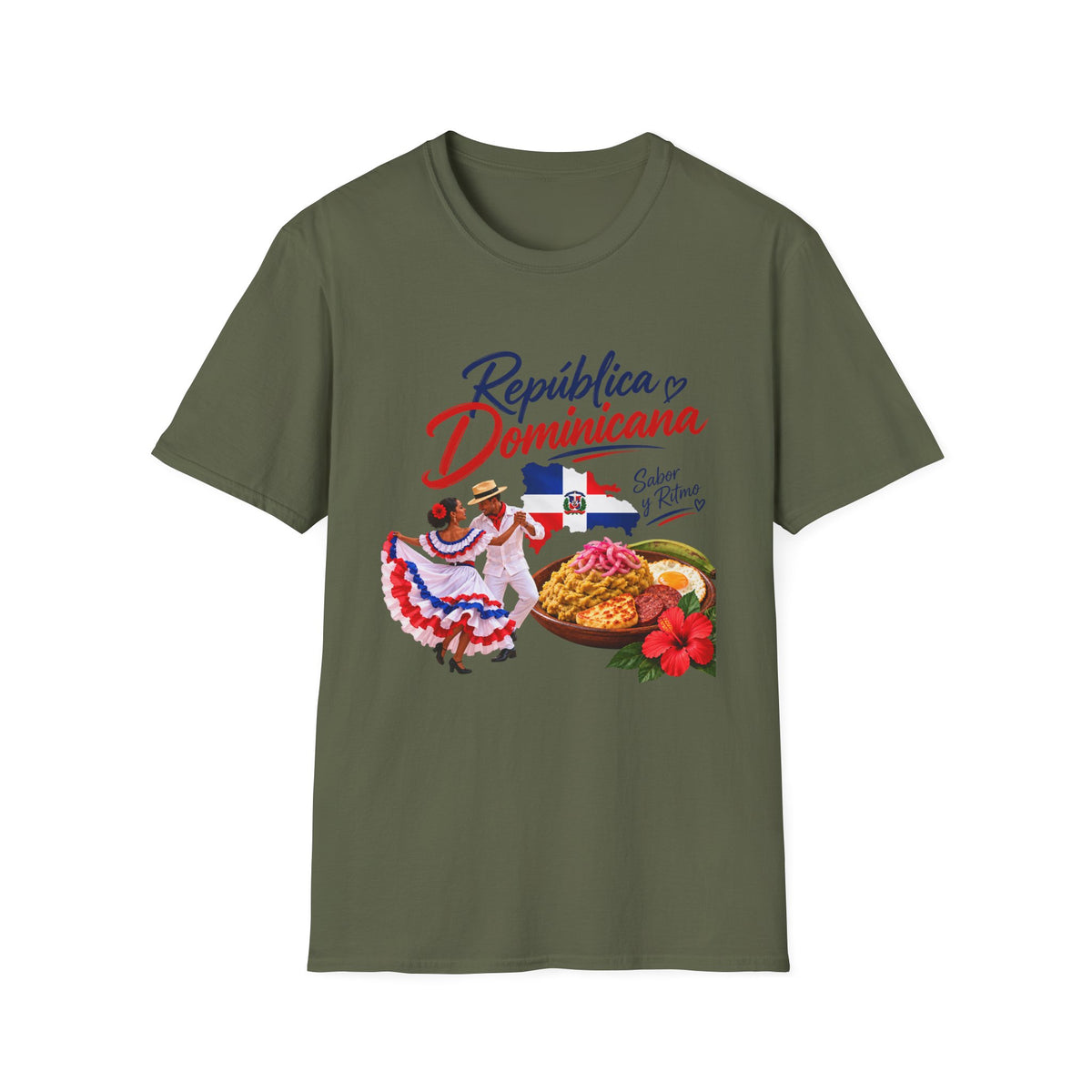 Camiseta gráfica colorida UNISEX Sabor y Ritmo GILDAN_6400