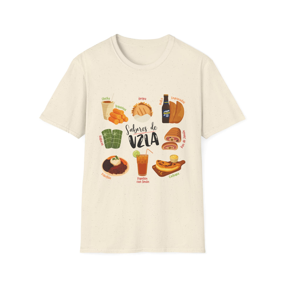 Venezuelan Foods T-Shirt - 'Sabores de Vzla' Illustrated Food Tee