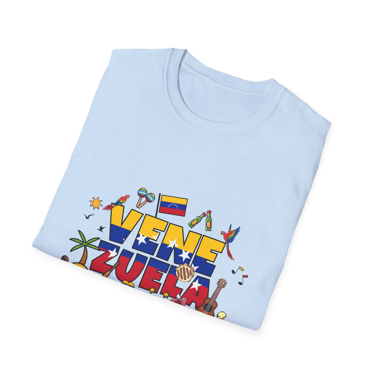 Venezuela Pride T-Shirt — 'Venezuela' Colorful Flag & Cultural Icons Tee