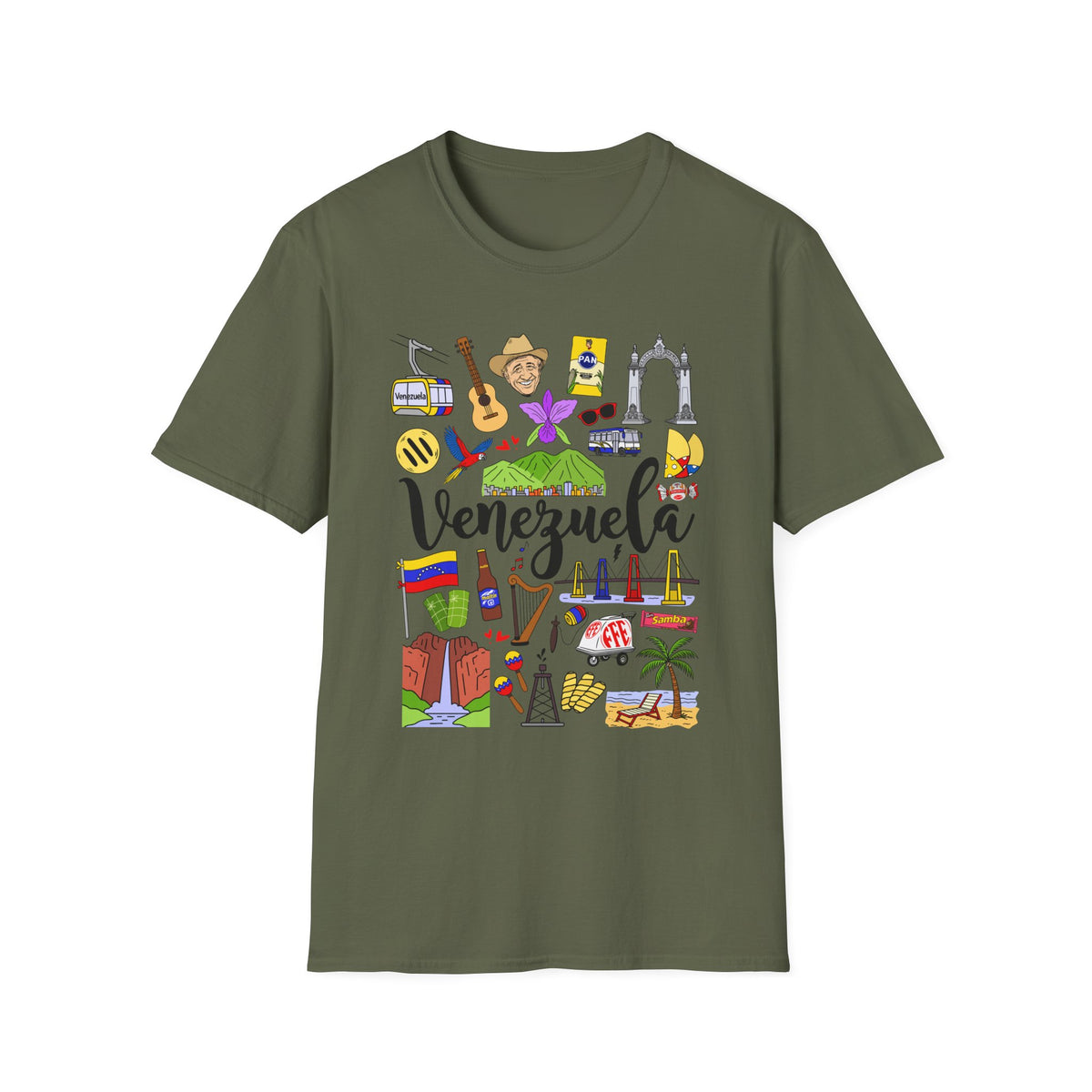 Venezuela Icons T-Shirt — Colorful Travel & Culture Graphic Tee