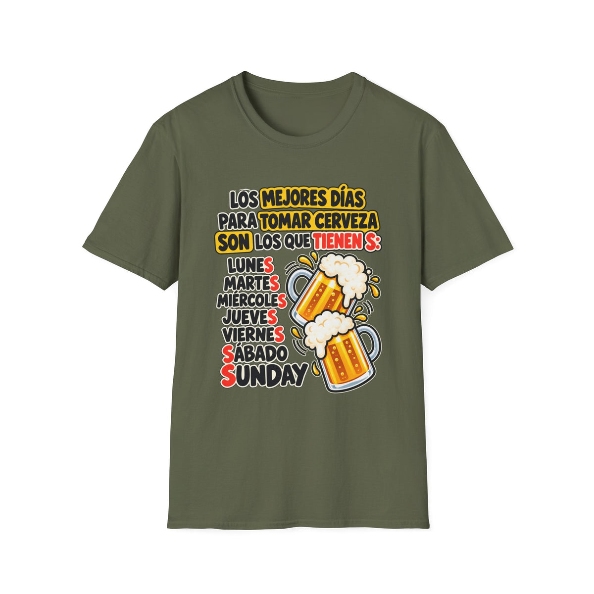 Beer Days Graphic T-Shirt — Spanish Funny "Los mejores días para tomar cerveza..." Tee