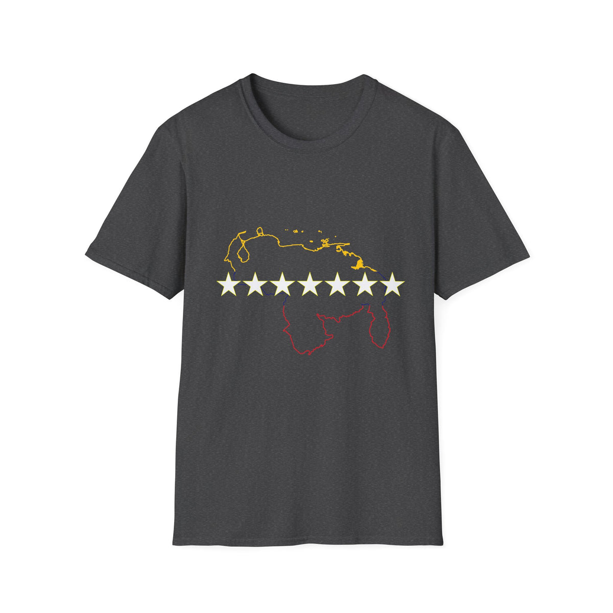 Venezuela Map Stars T-Shirt — Seven-Star Flag Outline Tee