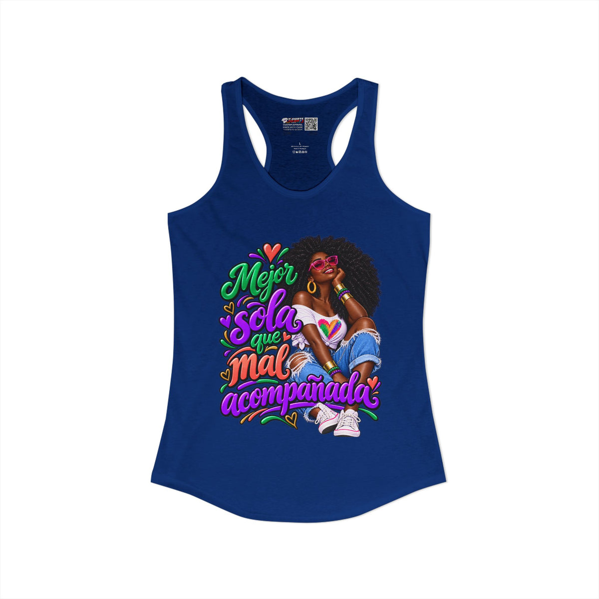 Mejor Sola Que Mal Acompañada-Afro Women's Ideal Racerback Tank TopSport