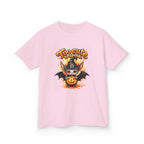 Camiseta infantil de Halloween — Diseño de murciélago y calabaza "Too Cute to Spook"