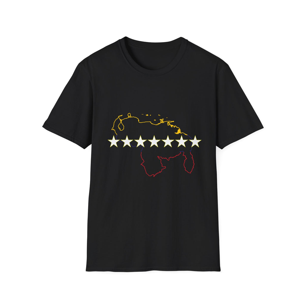 Venezuela Map Stars T-Shirt — Seven-Star Flag Outline Tee