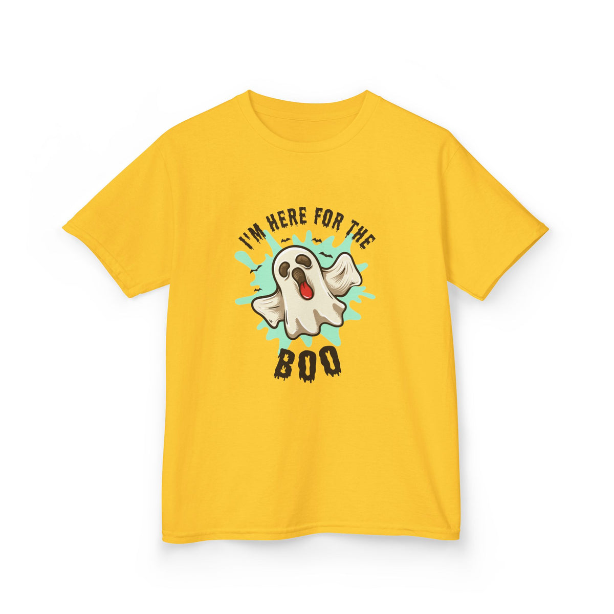 Kids Tee — “I’m Here for the Boo” Cute Ghost Halloween T-Shirt