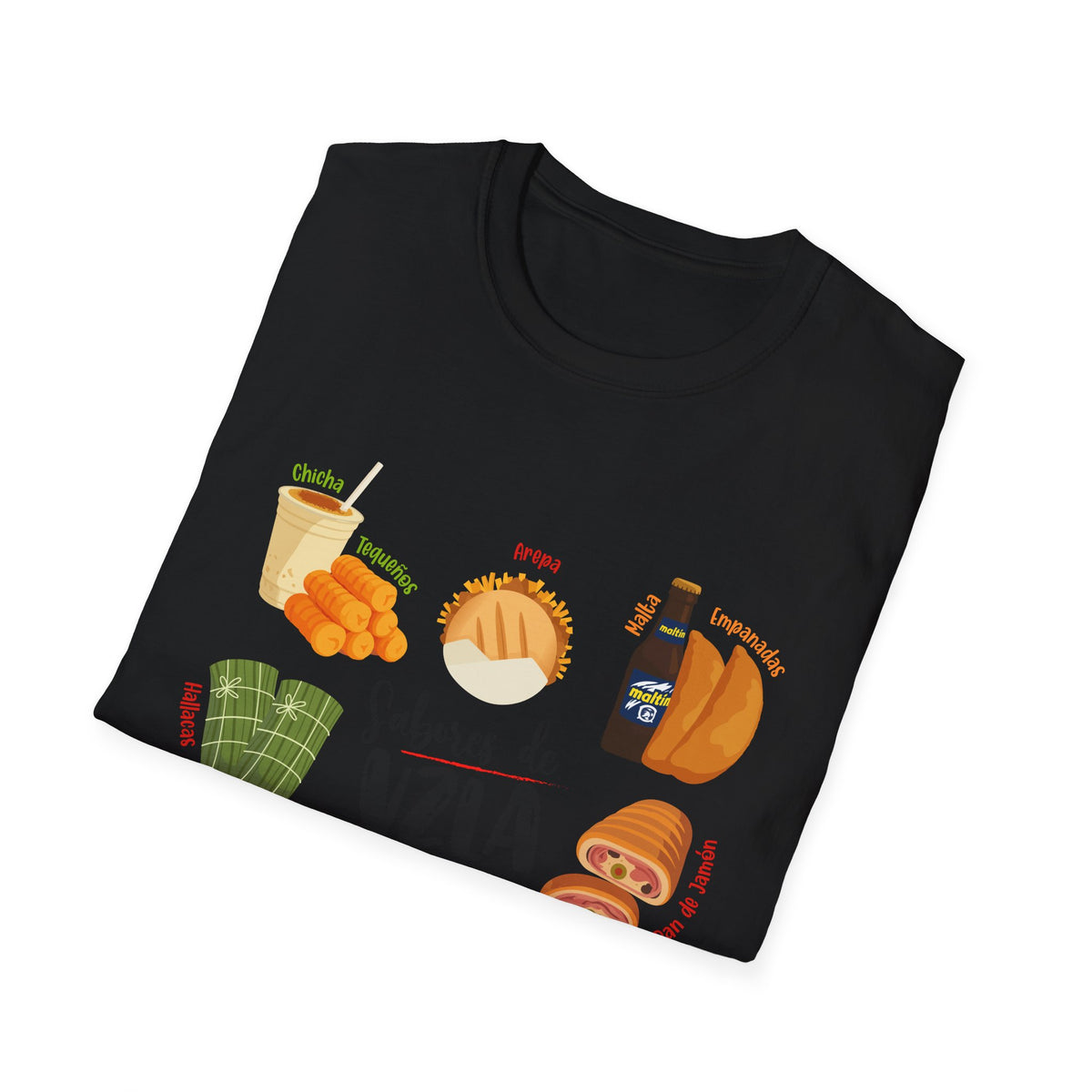 Venezuelan Foods T-Shirt - 'Sabores de Vzla' Illustrated Food Tee