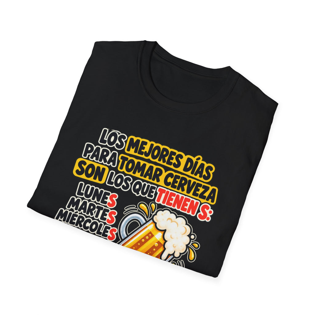 Beer Days Graphic T-Shirt — Spanish Funny "Los mejores días para tomar cerveza..." Tee