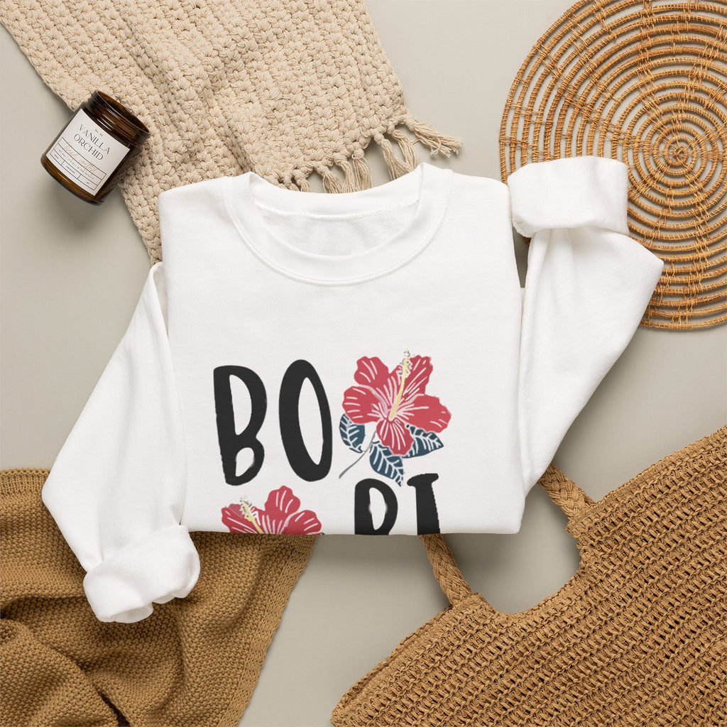 Puerto Rico 'BORICUA' Maga Flower Crewneck Sweatshirt