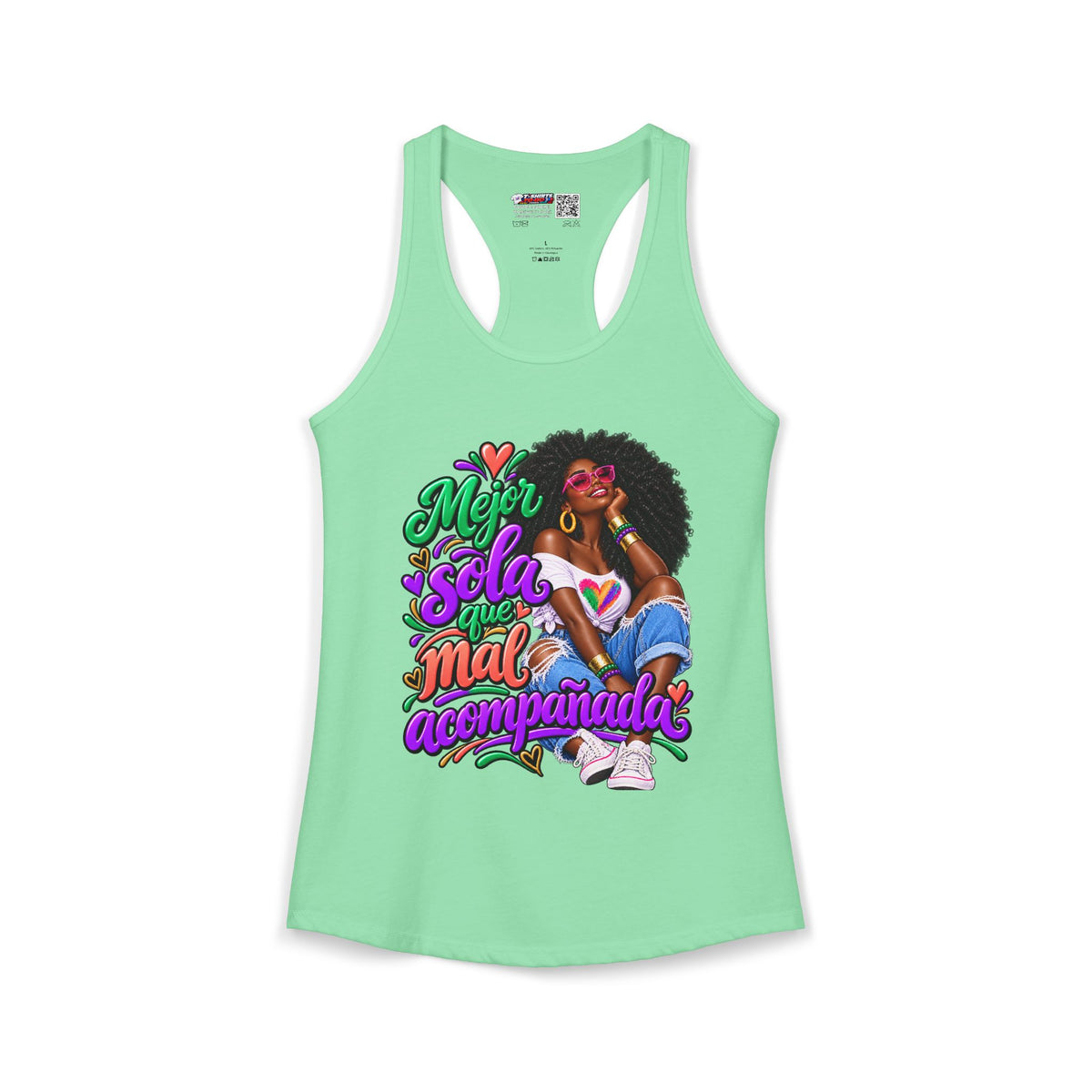 Mejor Sola Que Mal Acompañada-Afro Women's Ideal Racerback Tank TopSport