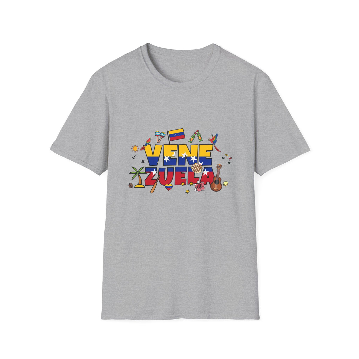 Venezuela Pride T-Shirt — 'Venezuela' Colorful Flag & Cultural Icons Tee