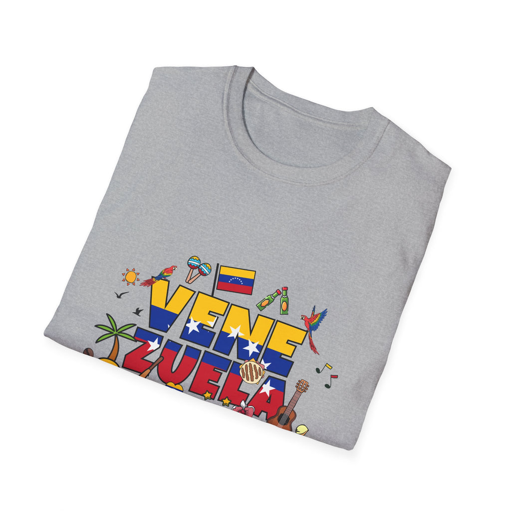 Venezuela Pride T-Shirt — 'Venezuela' Colorful Flag & Cultural Icons Tee