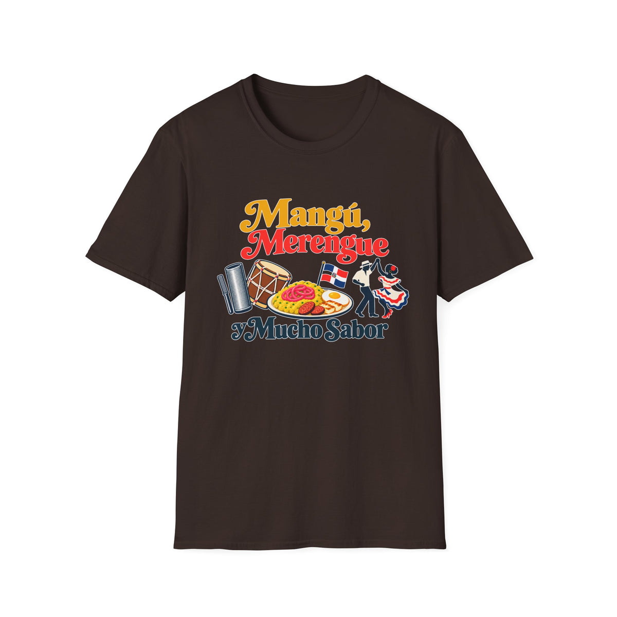 Camiseta gráfica colorida UNISEX GILDAN_6400 de Mangu y Merengue