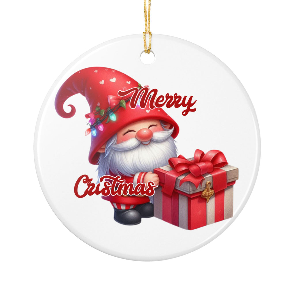 Merry Christmas Santa Ceramic Ornament