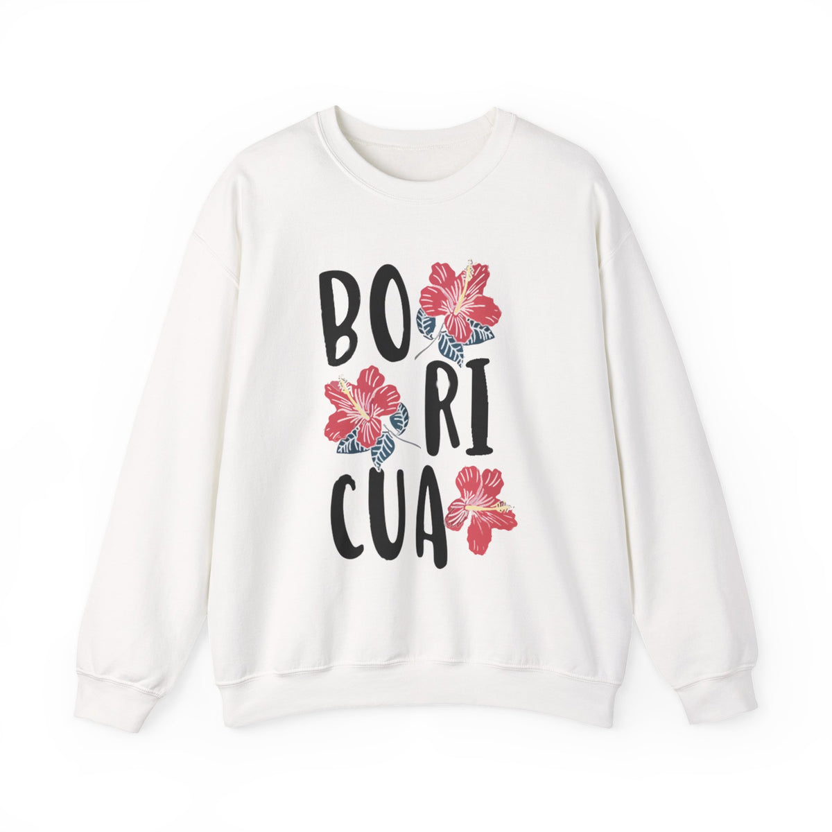 Puerto Rico 'BORICUA' Maga Flower Crewneck Sweatshirt