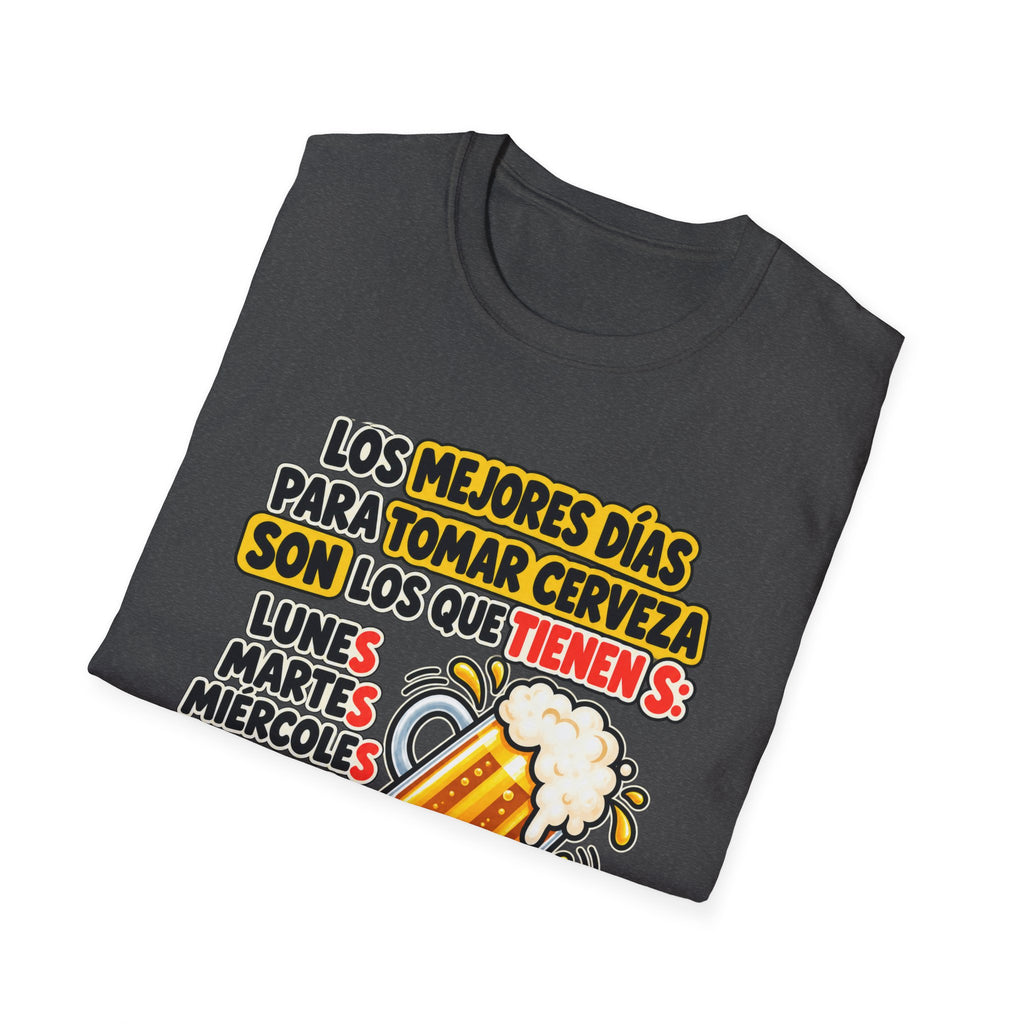 Beer Days Graphic T-Shirt — Spanish Funny "Los mejores días para tomar cerveza..." Tee