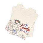 Camiseta UNISEX JERSEY BELLA+CANVA con dibujo lineal "La Bomba Que Rica Es!"