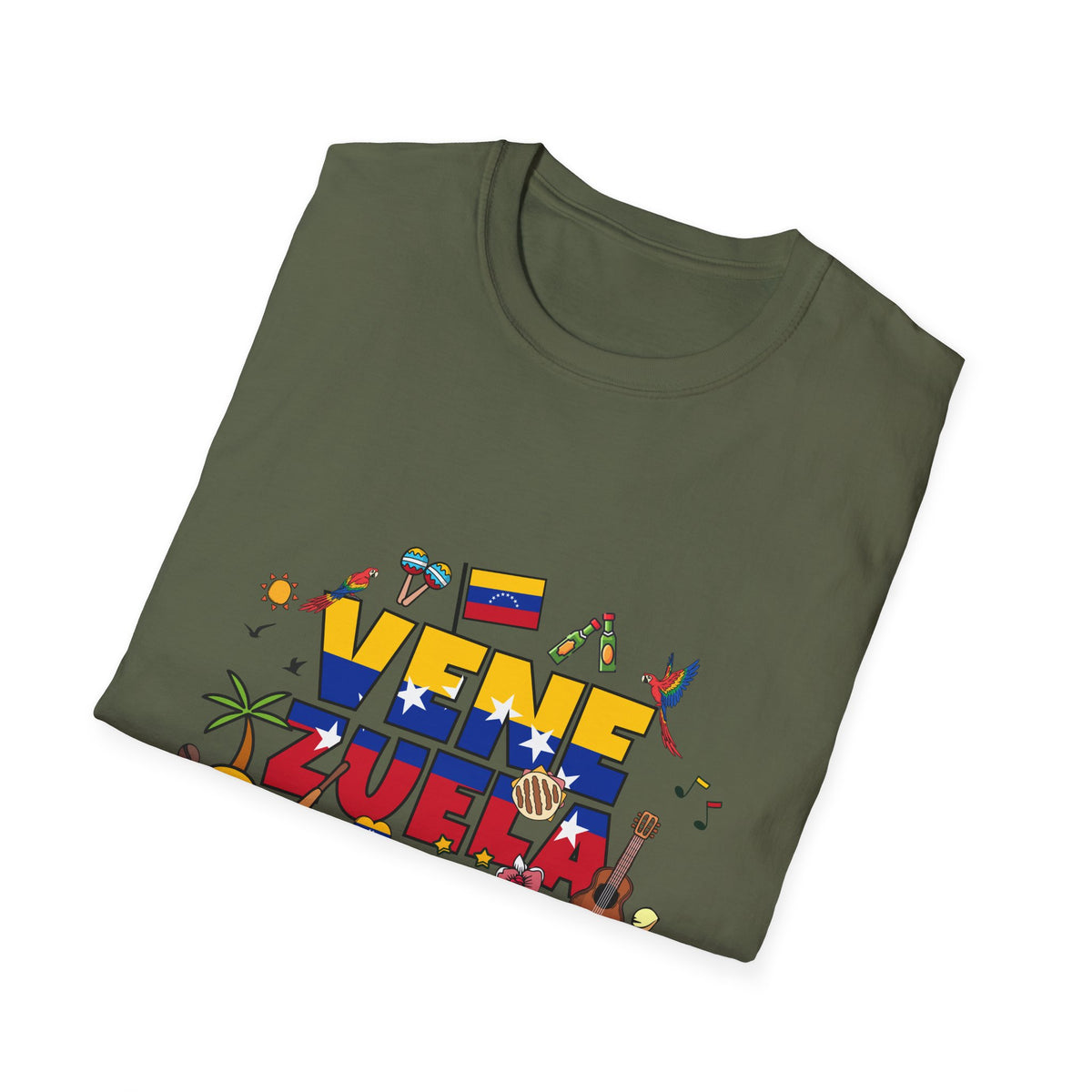 Venezuela Pride T-Shirt — 'Venezuela' Colorful Flag & Cultural Icons Tee