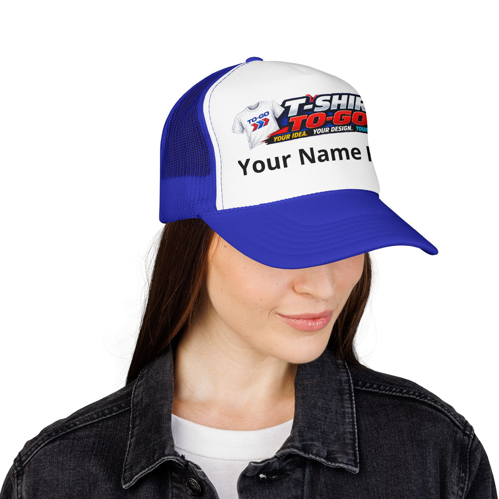Foam Trucker Hat — Vintage Racing Logo Pink Mesh Cap