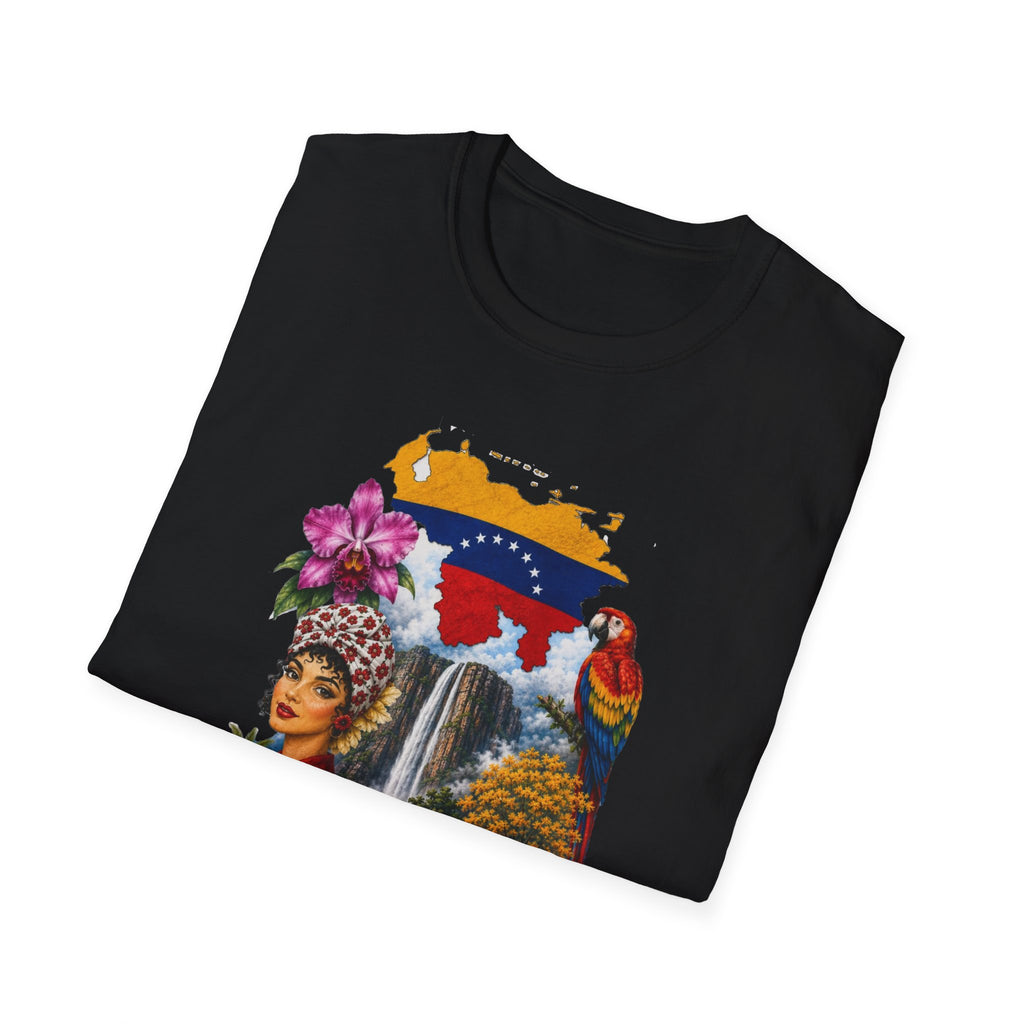 Venezuela Vintage Travel T-Shirt — Arepa, Angel Falls & Floral Retro Tee