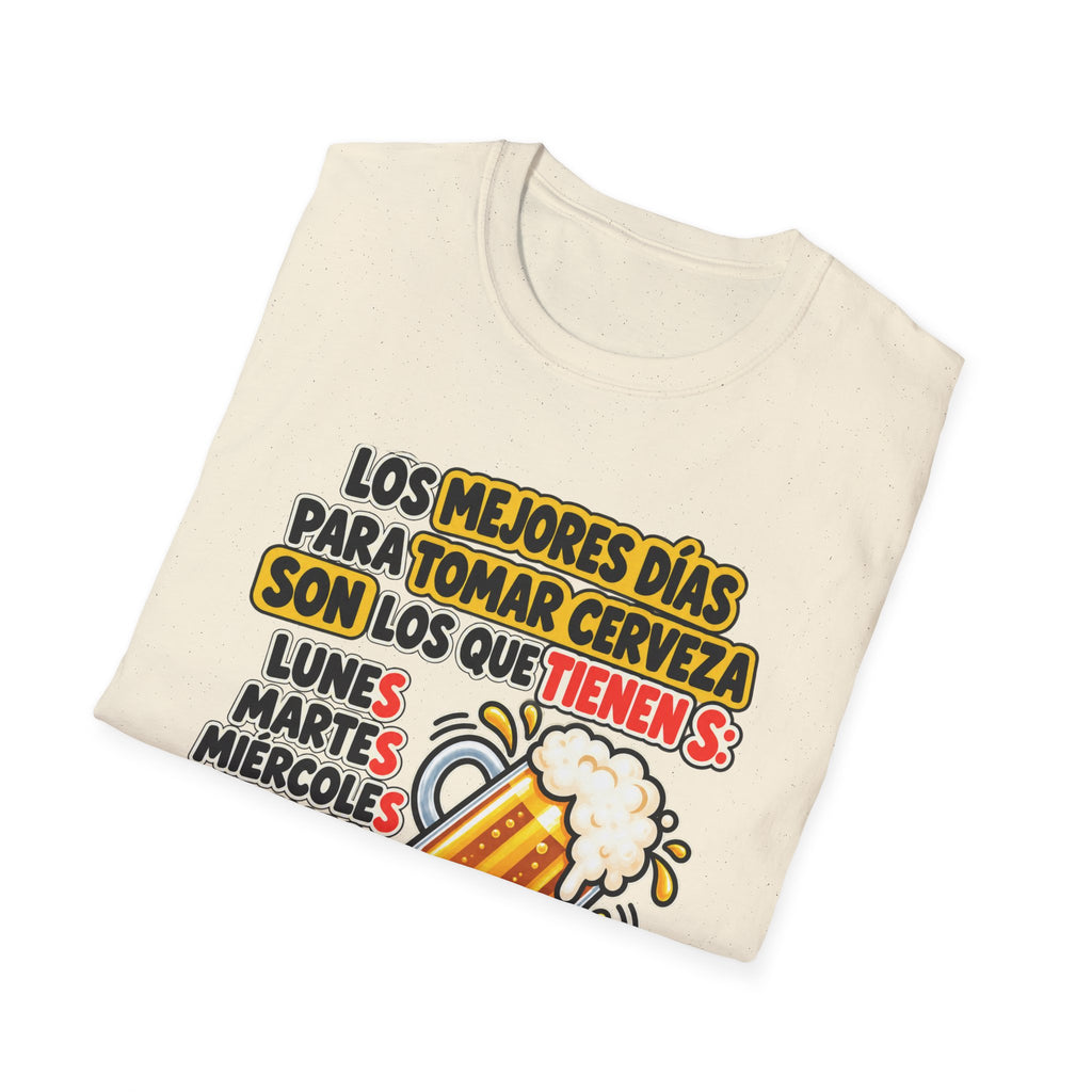 Beer Days Graphic T-Shirt — Spanish Funny "Los mejores días para tomar cerveza..." Tee