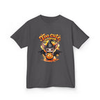 Camiseta infantil de Halloween — Diseño de murciélago y calabaza "Too Cute to Spook"