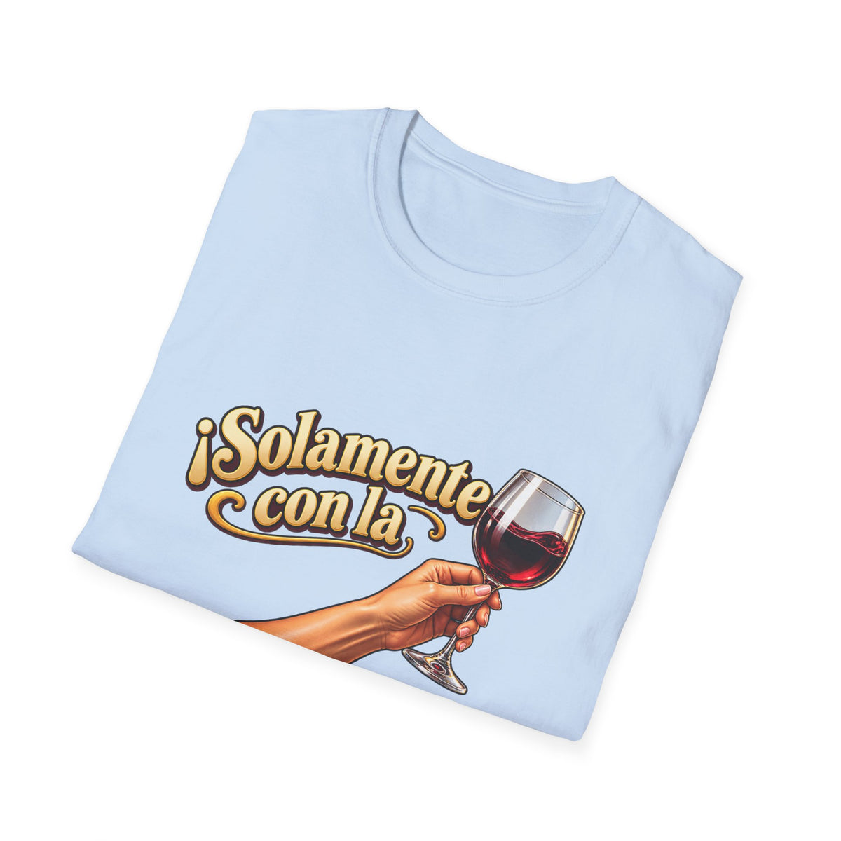 T-Shirt — "¡Solamente con la izquierda!" Wine Glass Spanish Graphic Tee