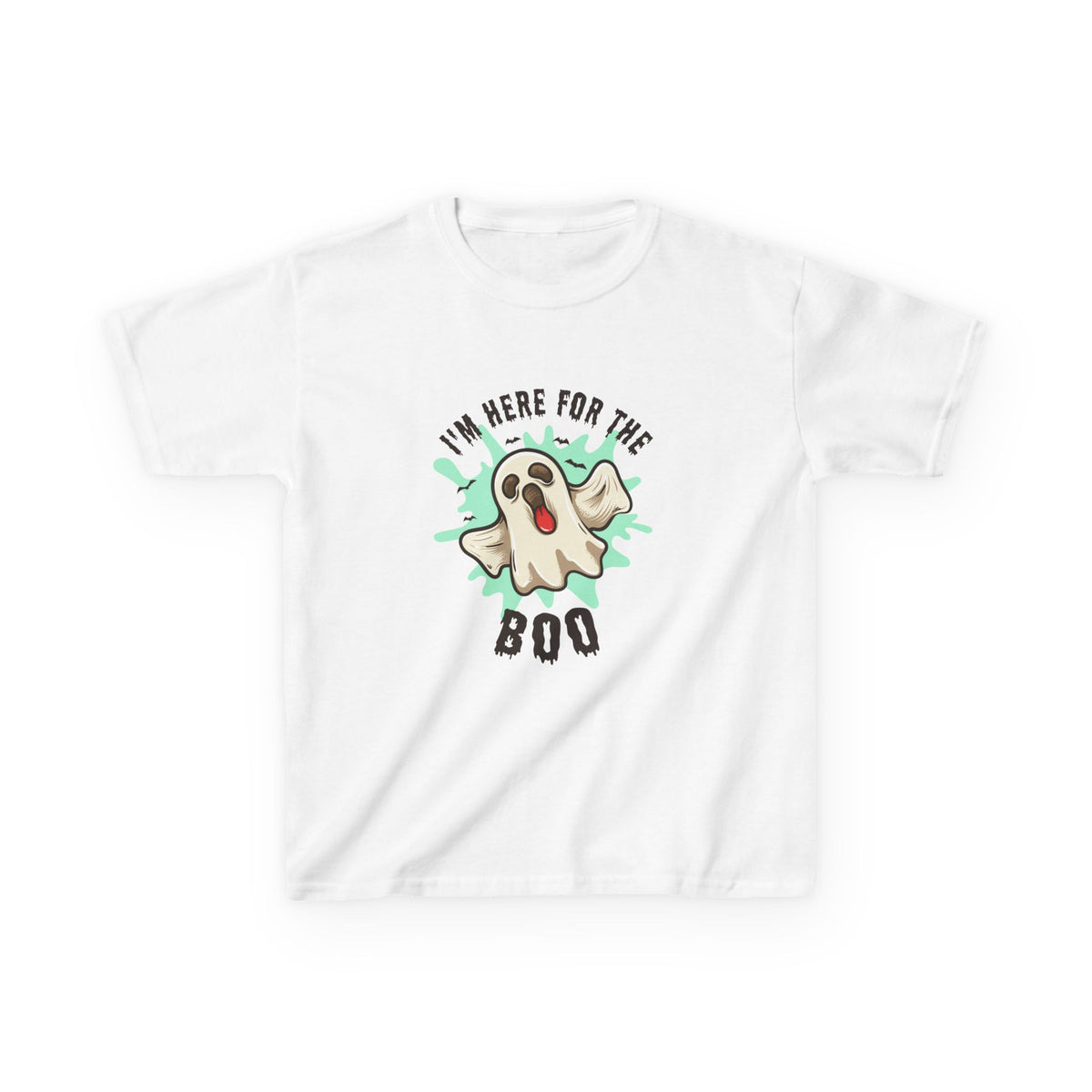 Kids Tee — “I’m Here for the Boo” Cute Ghost Halloween T-Shirt