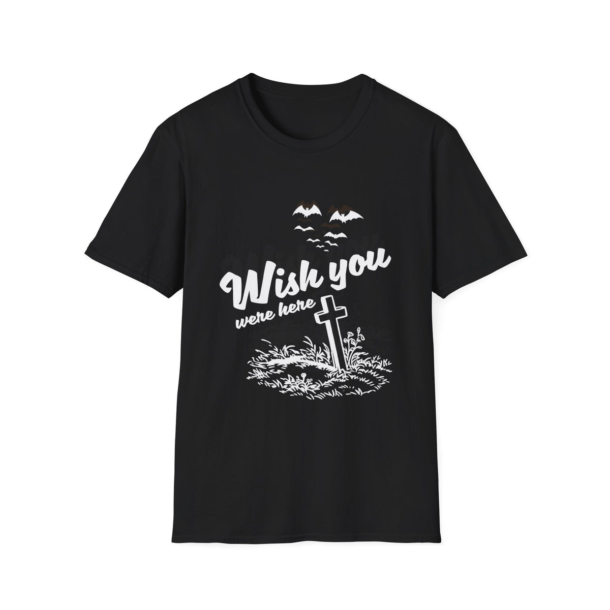 T‑Shirt — "Wish You Were Here" Graveyard Halloween Tee
