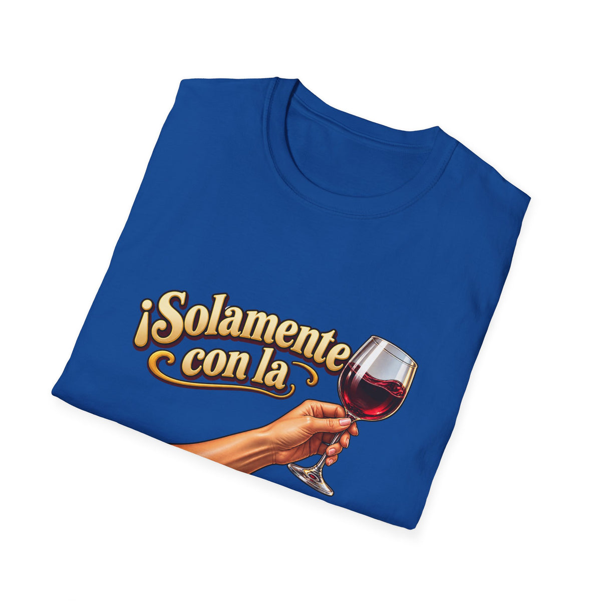 T-Shirt — "¡Solamente con la izquierda!" Wine Glass Spanish Graphic Tee