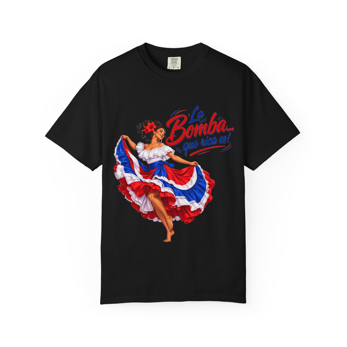 Camiseta La Bomba Que Rica Es — Camiseta retro de bailarina folclórica boricua