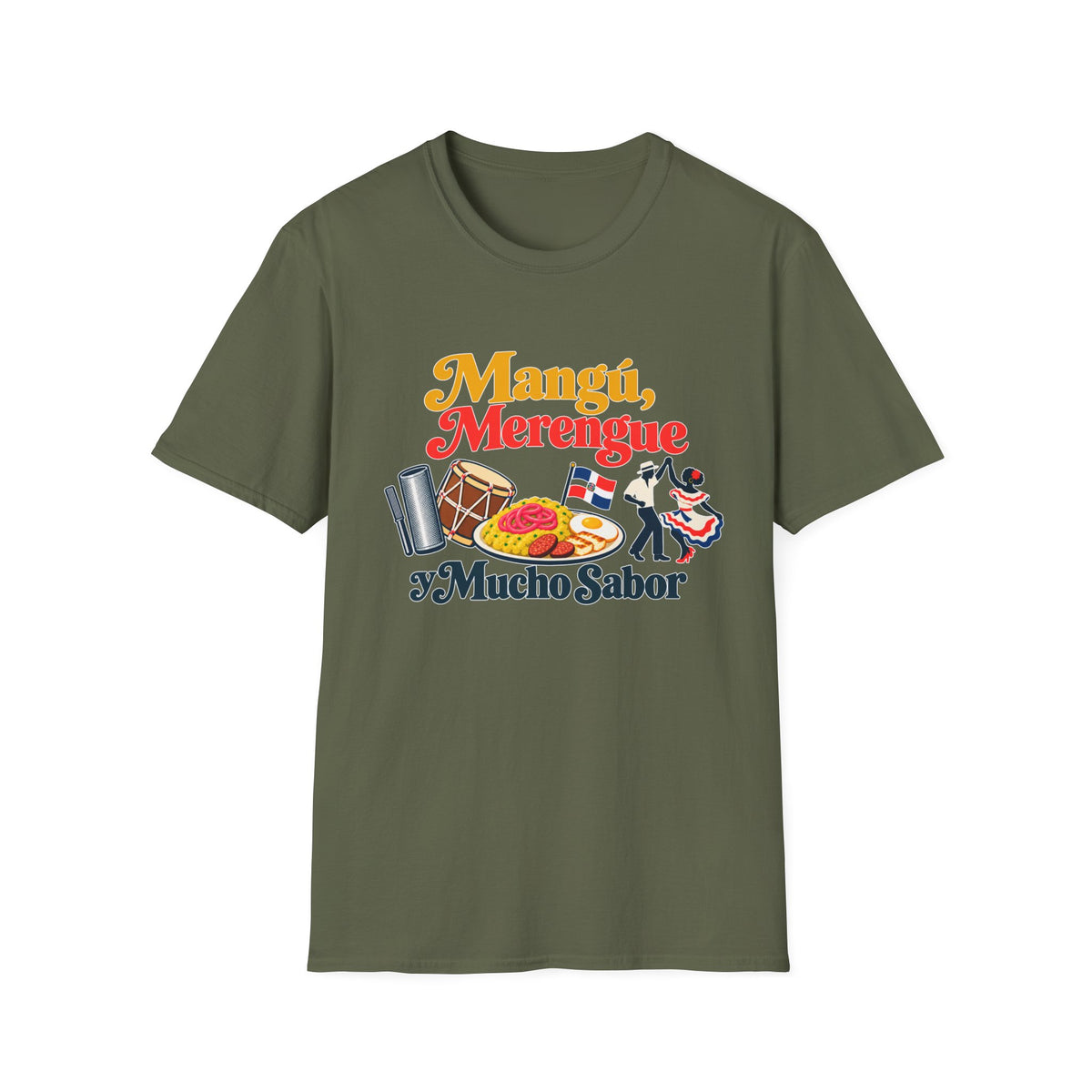Camiseta gráfica colorida UNISEX GILDAN_6400 de Mangu y Merengue