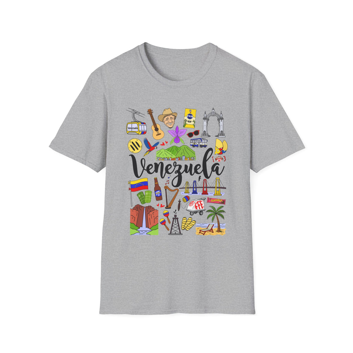 Venezuela Icons T-Shirt — Colorful Travel & Culture Graphic Tee
