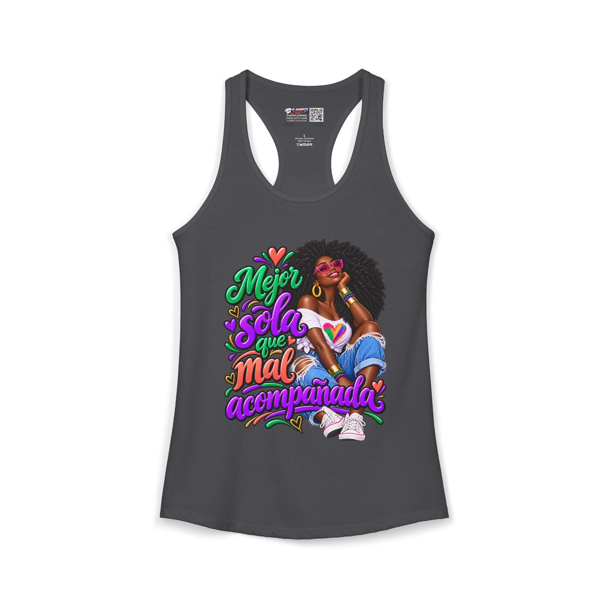Mejor Sola Que Mal Acompañada-Afro Women's Ideal Racerback Tank TopSport