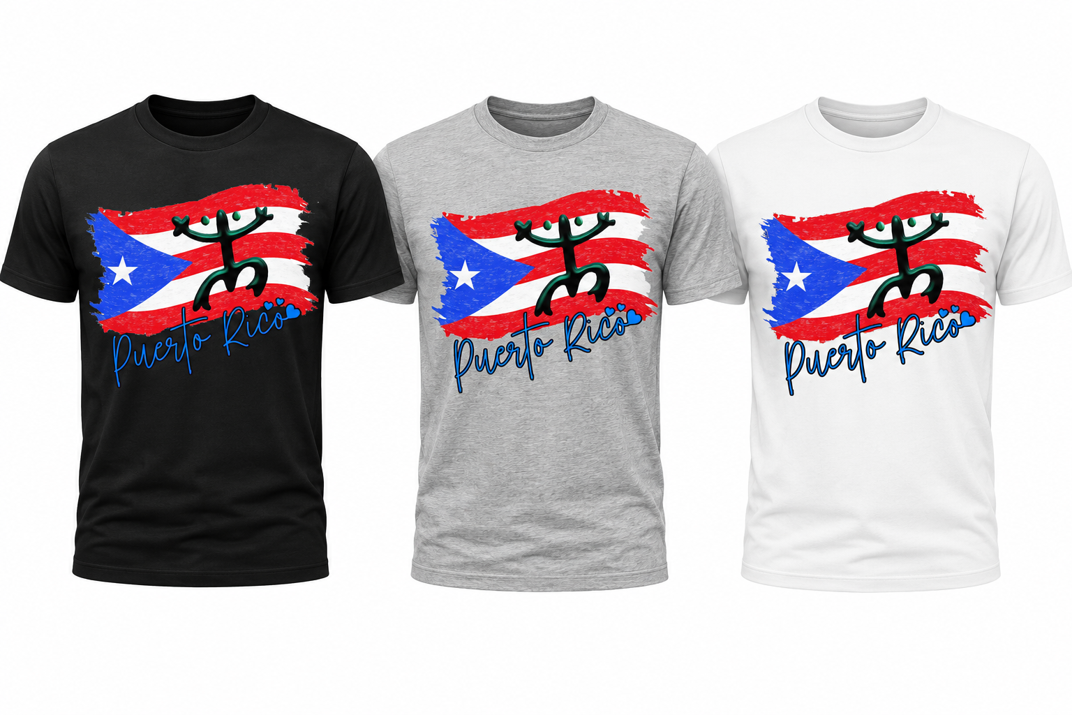 PR Grunge Flag  W Taino Coqui