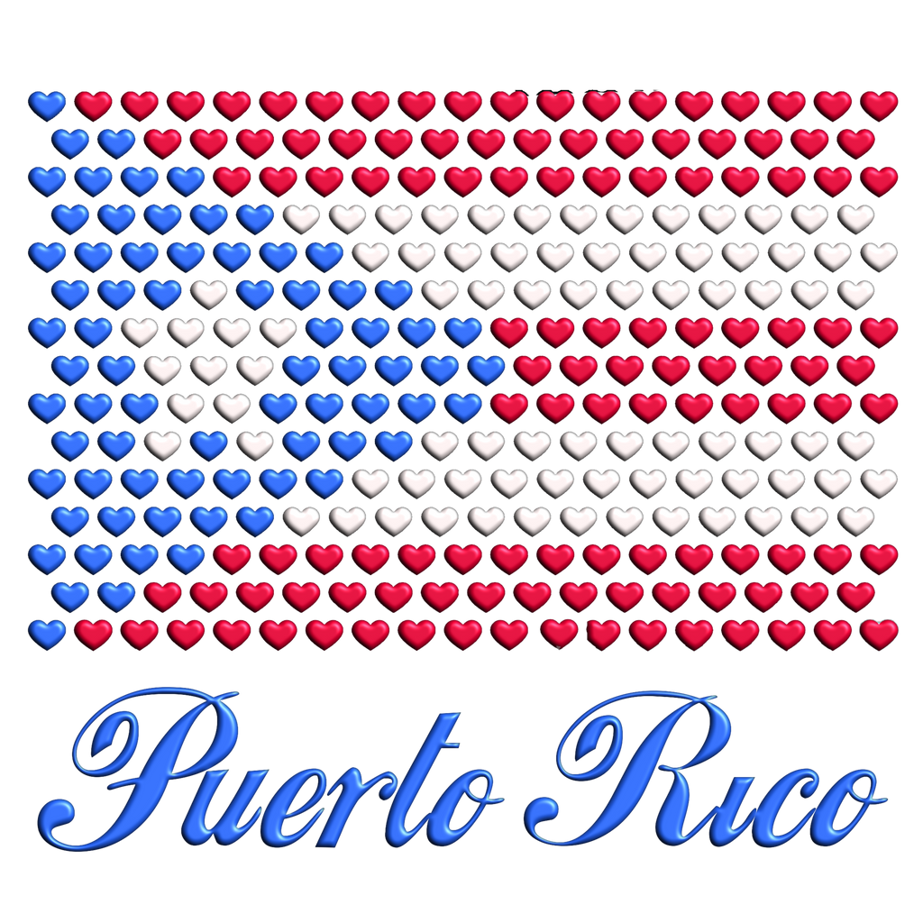 PR Flag in Hearts