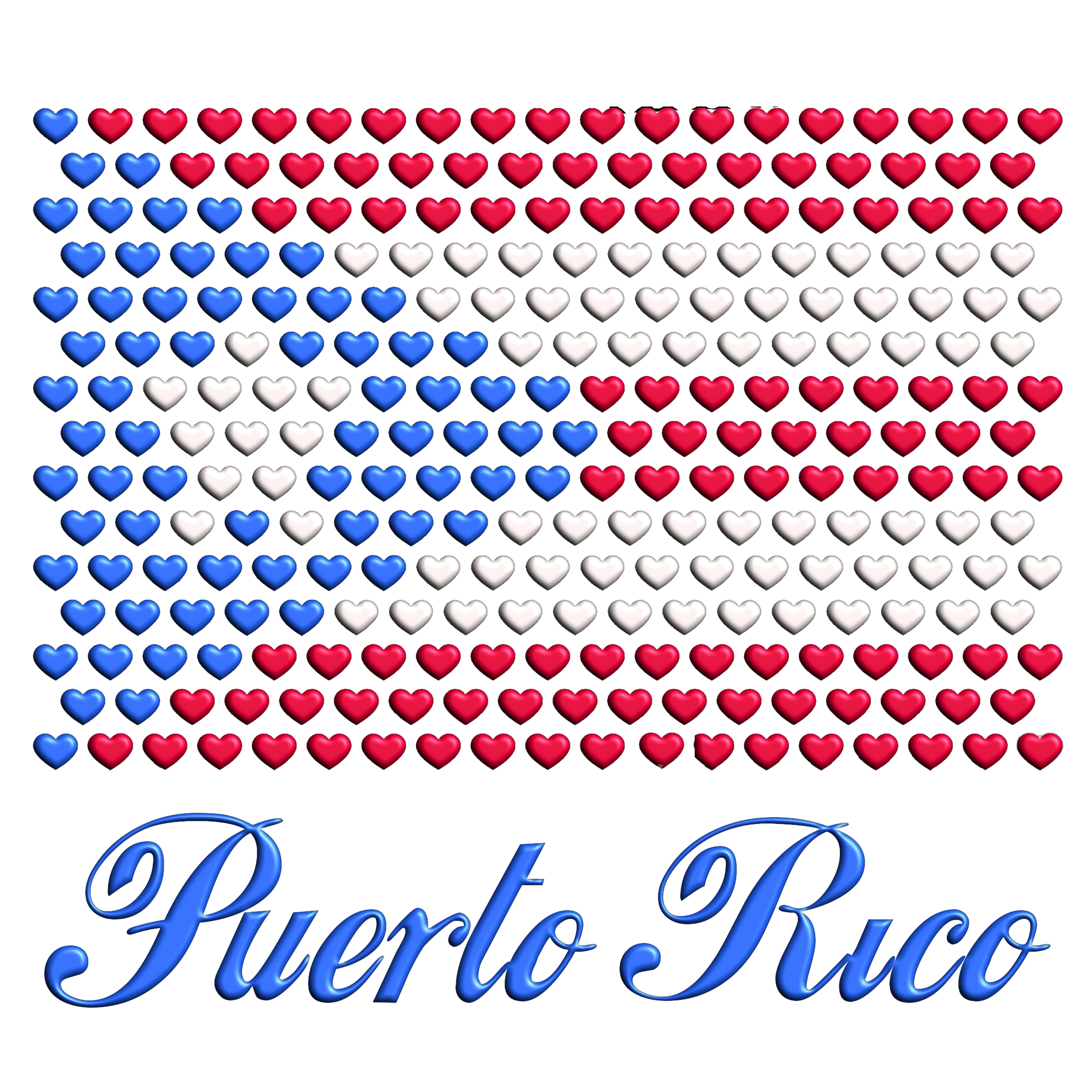 PR Flag in Hearts