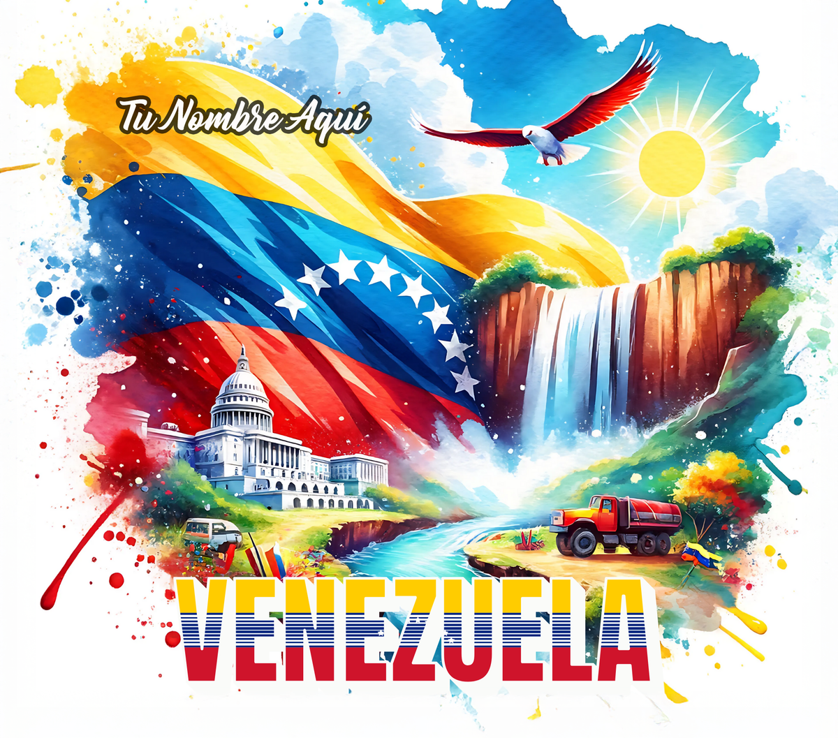 Venezuelan Patriotic Themes Sports Water Bottle - Eight Styles