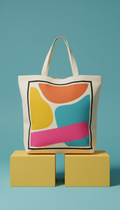Oversized Canvas Tote Bag Bold Print
