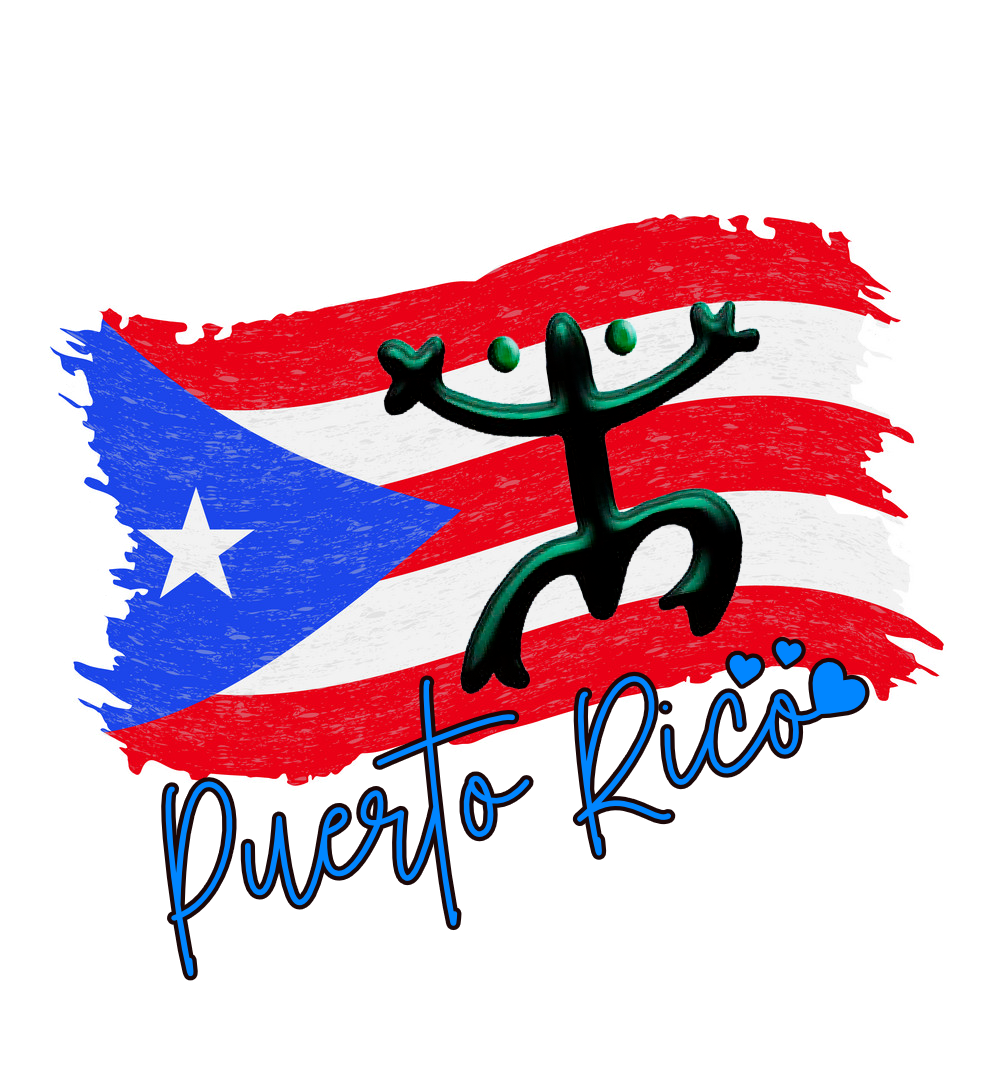 PR Grunge Flag  W Taino Coqui