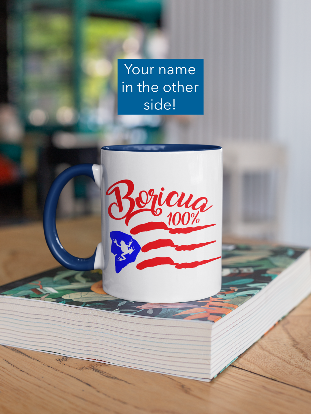 Taza de café Coqui 100% Boricua de 11 oz